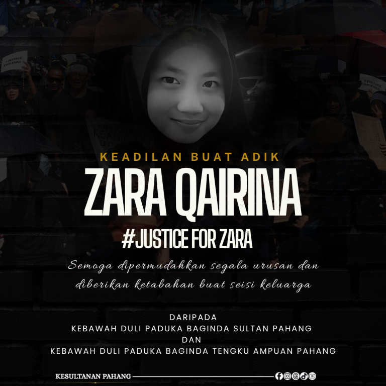 KDPB SULTAN PAHANG TITAH SEMUA MASJID DAN SURAU LAKSANAKAN SOLAT HAJAT BAGI MEMOHON KEADILAN UNTUK ALLAHYARHAMAH ZARA QAIRINA