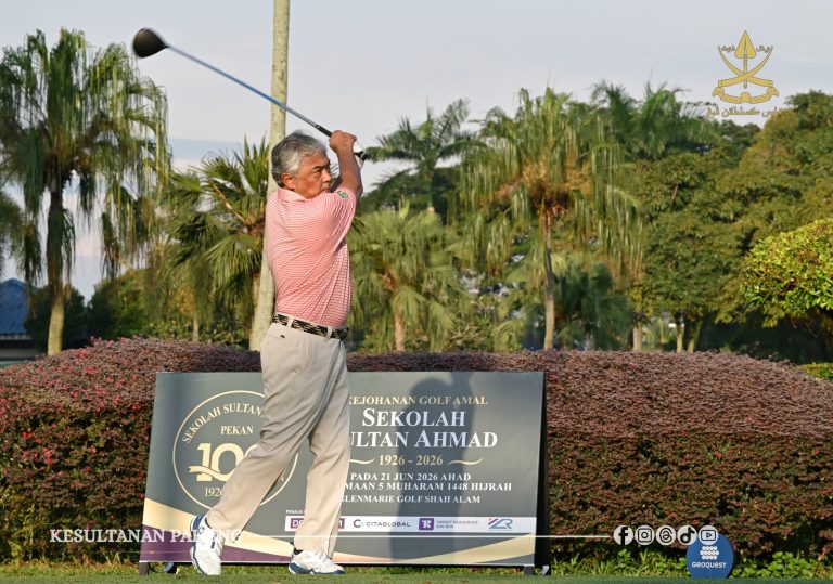 KDPB SULTAN PAHANG BERKENAN BERANGKAT KE KEJOHANAN GOLF AMAL SEMPENA SAMBUTAN 100 TAHUN SEKOLAH SULTAN AHMAD